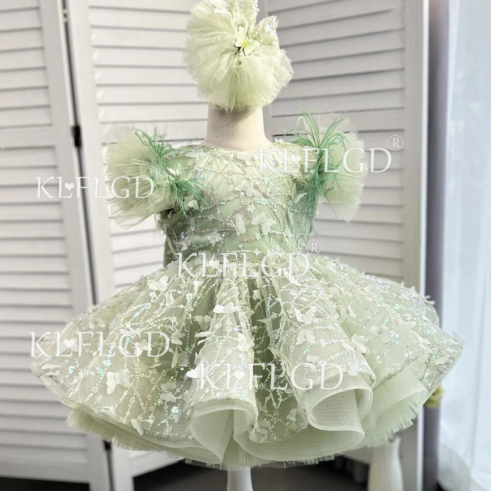 Luxury flower children's wedding dress sweet and cute panton skirt Children's seasons banquet baby first Christmas dinner Girls