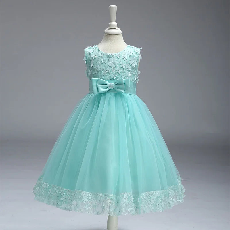 PLBBFZ Elegant Flower Girls Tulle Party Dress