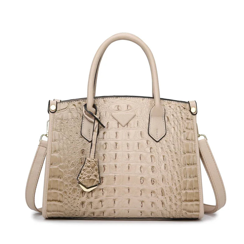 VANDERWAHCN Crocodile Print Leather Crossbody Bag For Women