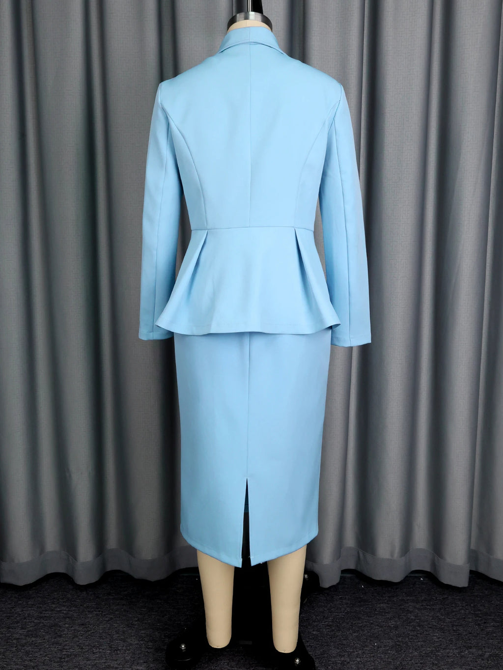 AOMEICN Two Piece Blazer Pencil Skirt Set For Office Wear