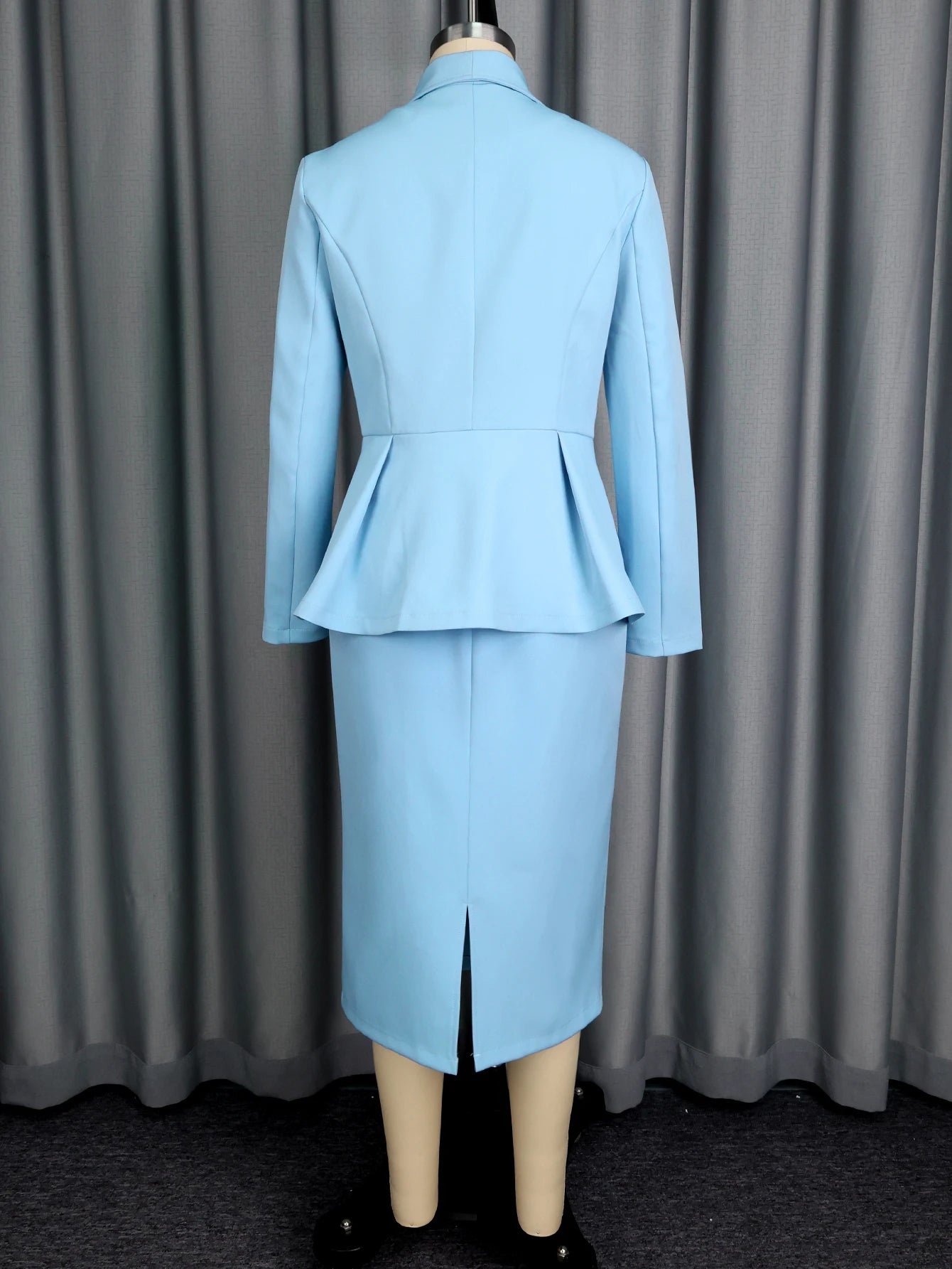 AOMEICN Two Piece Blazer Pencil Skirt Set For Office Wear
