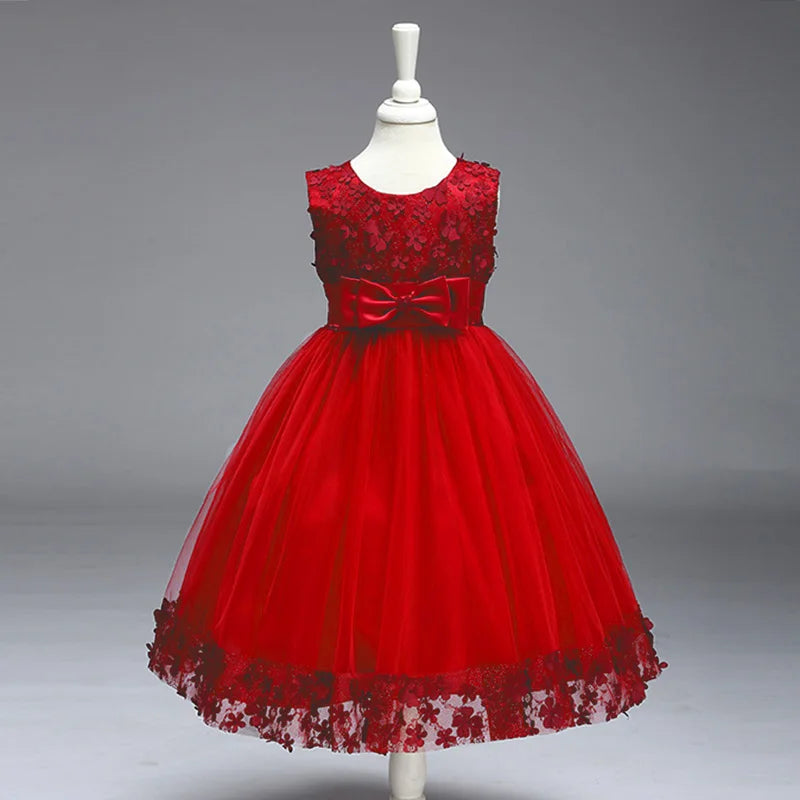 PLBBFZ Elegant Flower Girls Tulle Party Dress