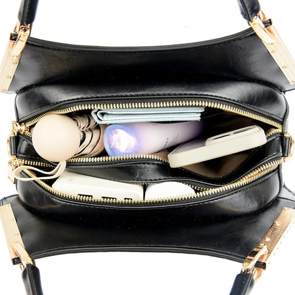 AMYMANG Alligator Patent Leather Shoulder Crossbody Bag