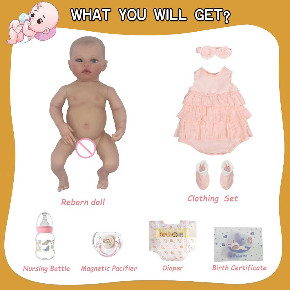 Lifelike Silicone Vinyl Reborn Doll Realistic Newborn Toy