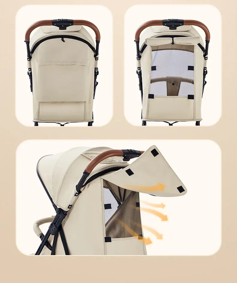 Portable Baby Stroller Lightweight Travel Four-Wheel Design Easy To Store Can Sit Or Lie Down