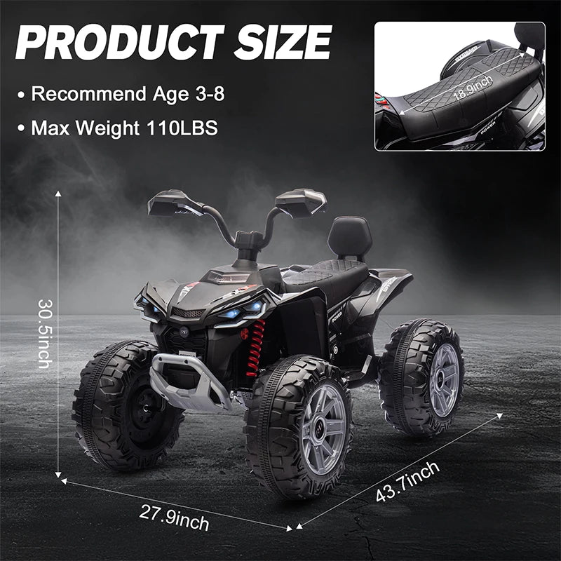 Mukidy 24V Kids Electric Four Wheeler Ride On Toy Car