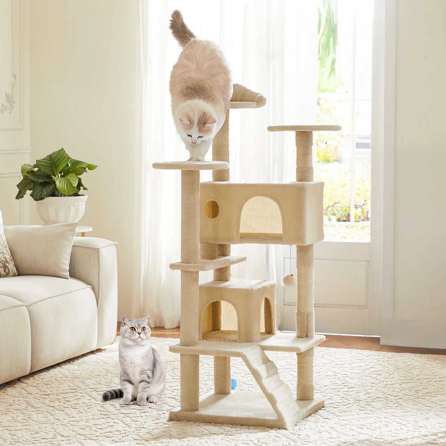 JHK Multi Level Cat Tree Tower Indoor Cats Play House