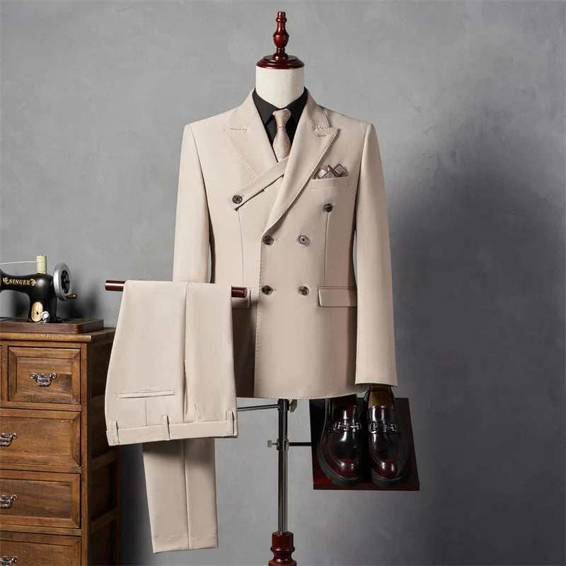 Xomoflag Classic Men's Business Suit Two Piece Blazer Pants