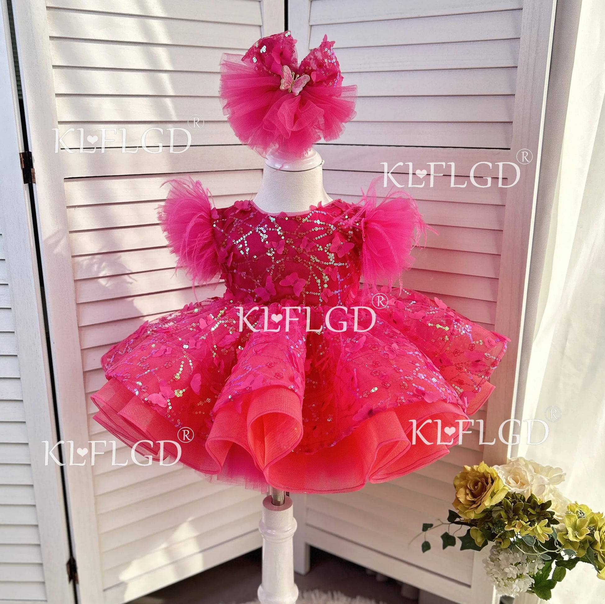 KLFLG Luxury Flower Girl Dress For Weddings And Parties