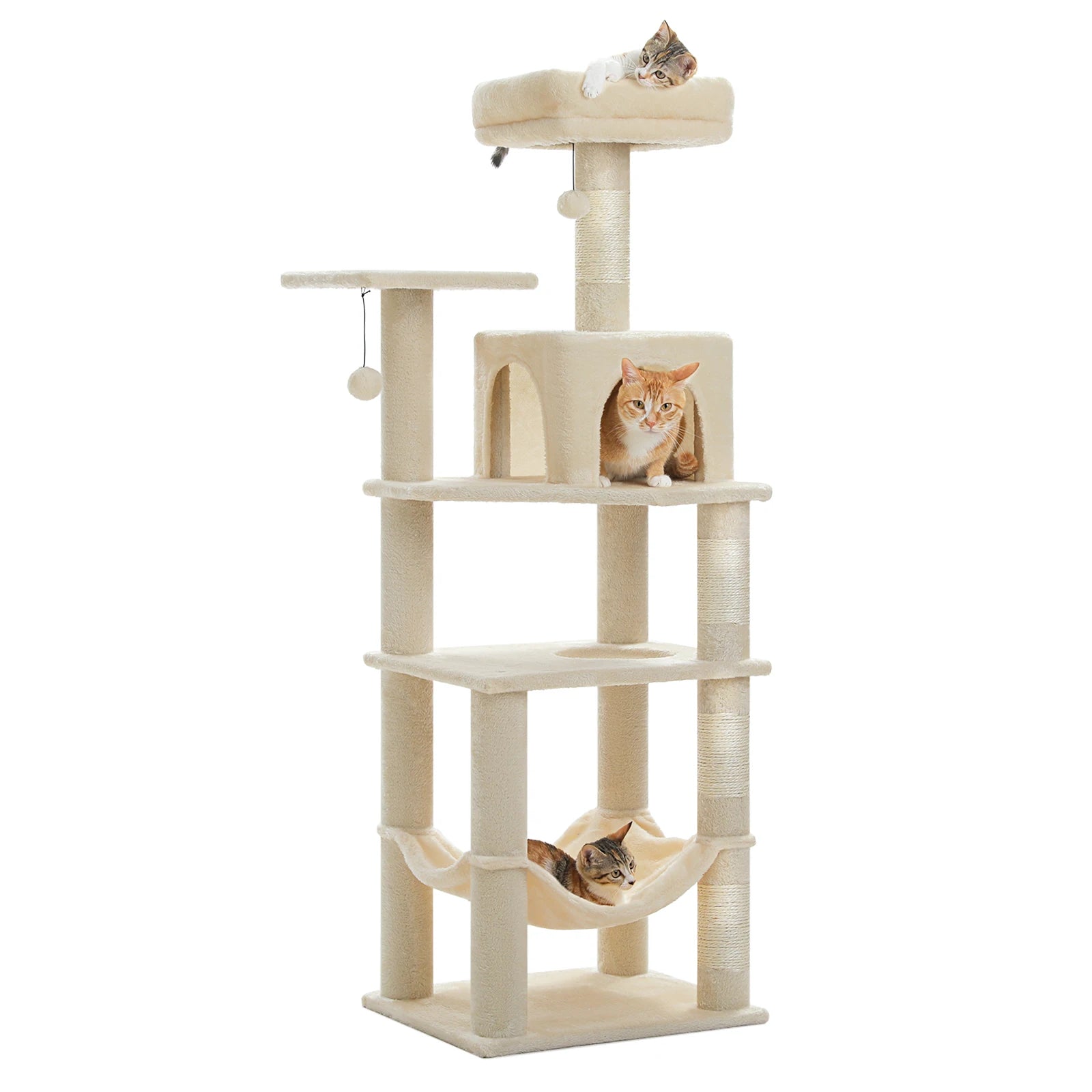 PEQULTICN Multi Level Cat Tree Tower Private Condo Top Perches