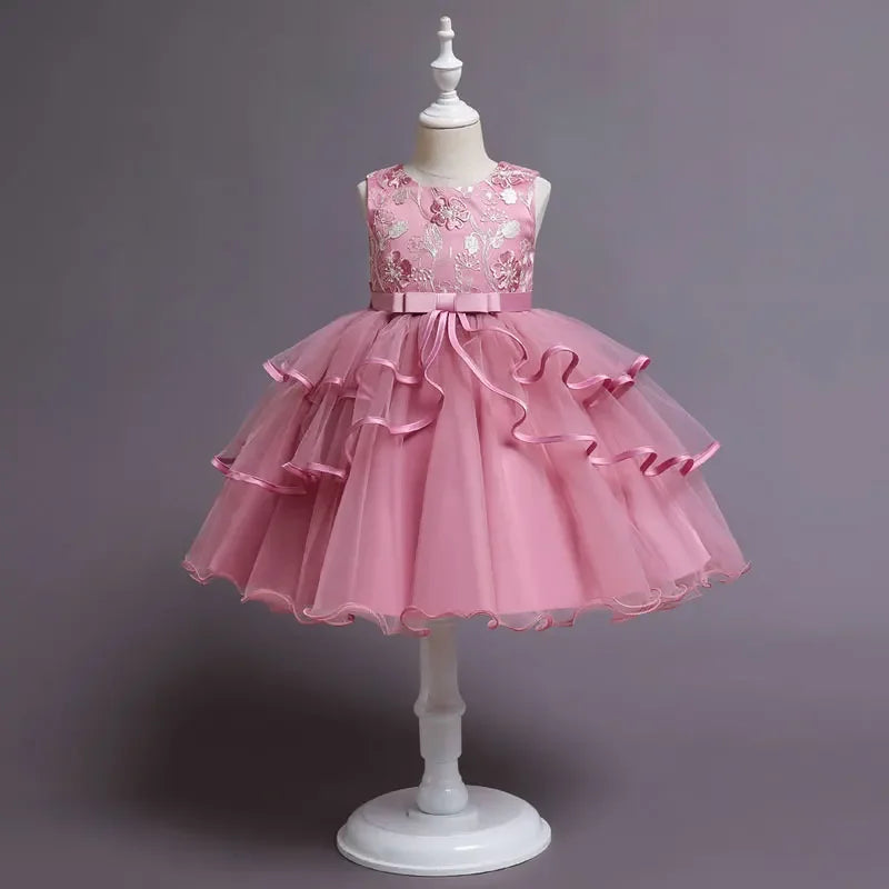 ELVESNEST Lace Sleeveless Flower Girl Dress Knee Length