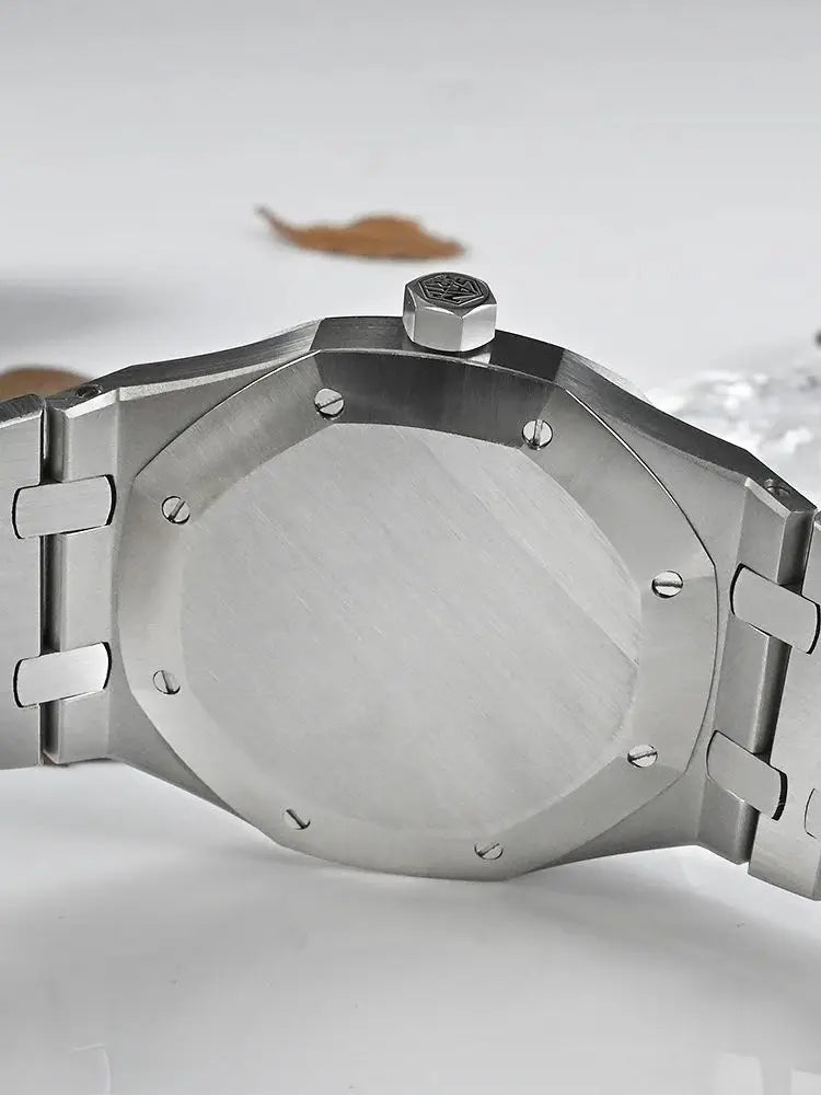 San Martin 38.5mm Luxury Watch Men Automatic Mechanische Watches Miyota 9015 Oak Bracelet 10Bar Business Reloj SN0013