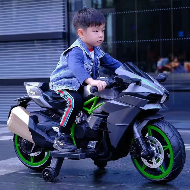 Anti-Slip Electric Toy Motorbike - 2-10Y Charging Ride-On Car with Durable Wheels & Realistic Engine Sound Effects electric car