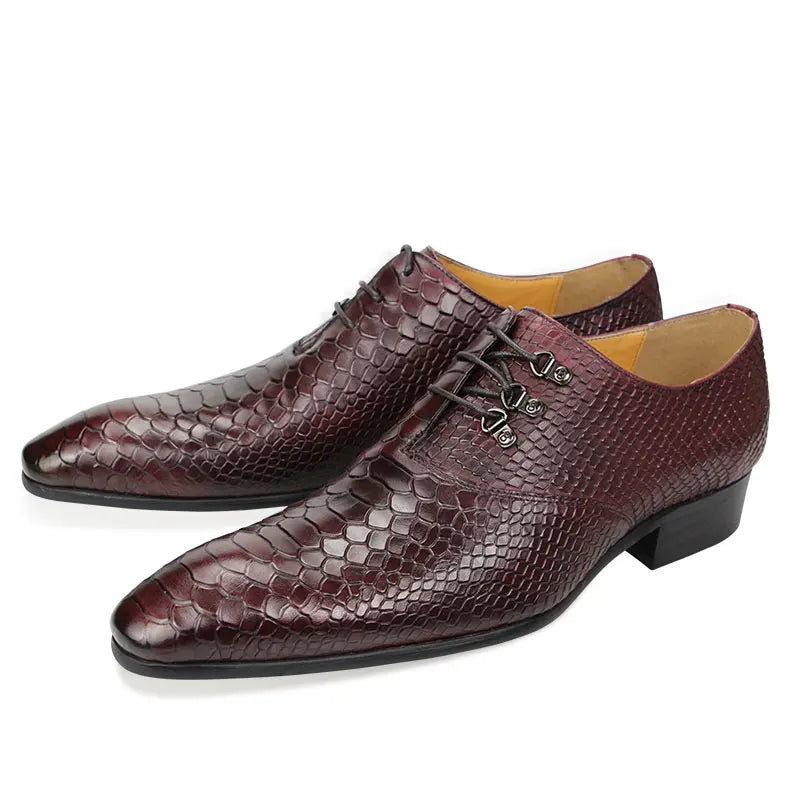 Handmade Wedding Oxfords Dress Office Shoes For Men High Grade Genuine Leather Dress Shoe Lace Up Leather Shoes Career Fashion
