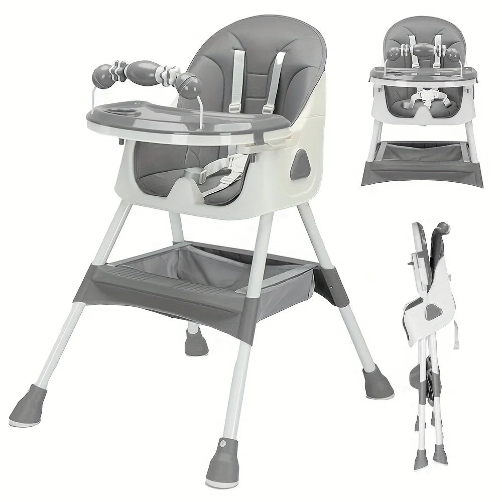 UBRAVOO Foldable Baby High Chair with Antislip Pad and ToyRack