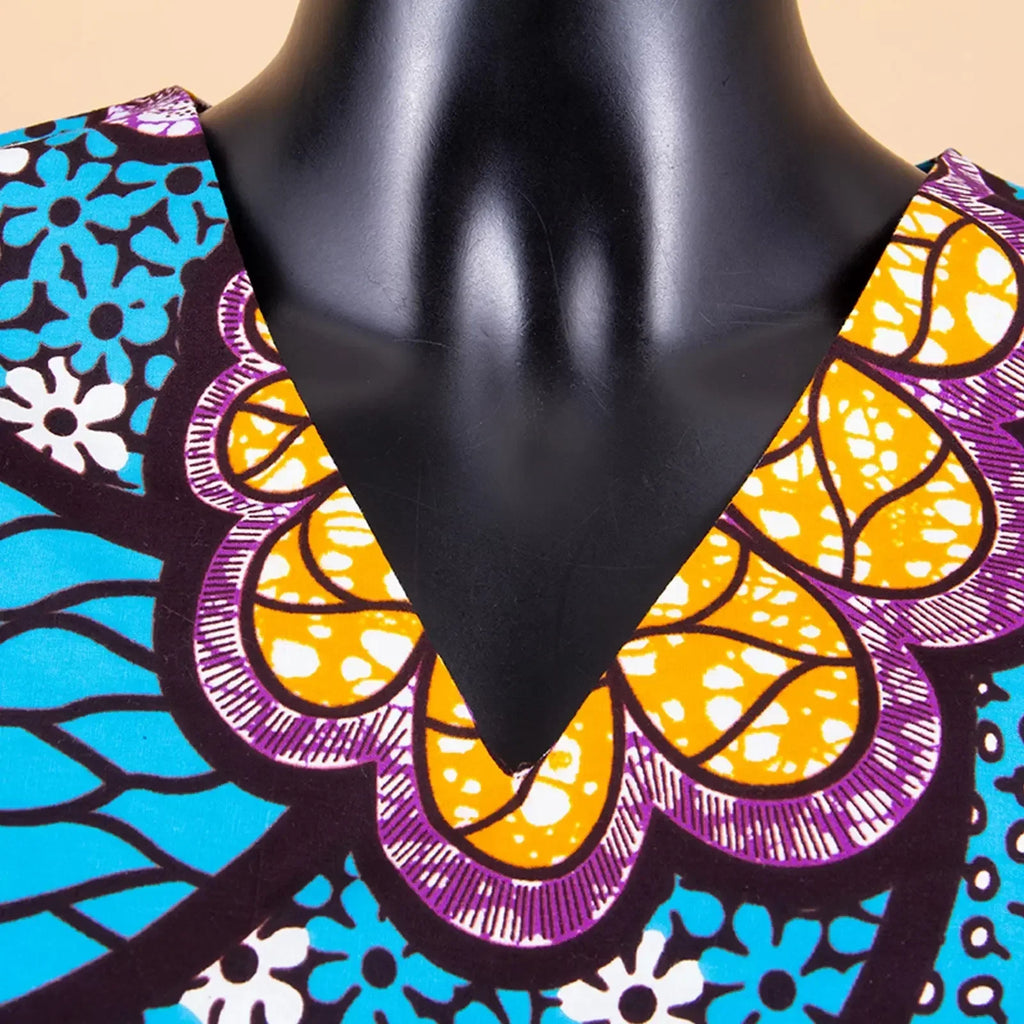 Women`s African Dresses Dashiki Outfits Print Bodycon Long Maxi Dress V Neck Flare Sleeve Party Wedding AFRIPRIDE A1925048