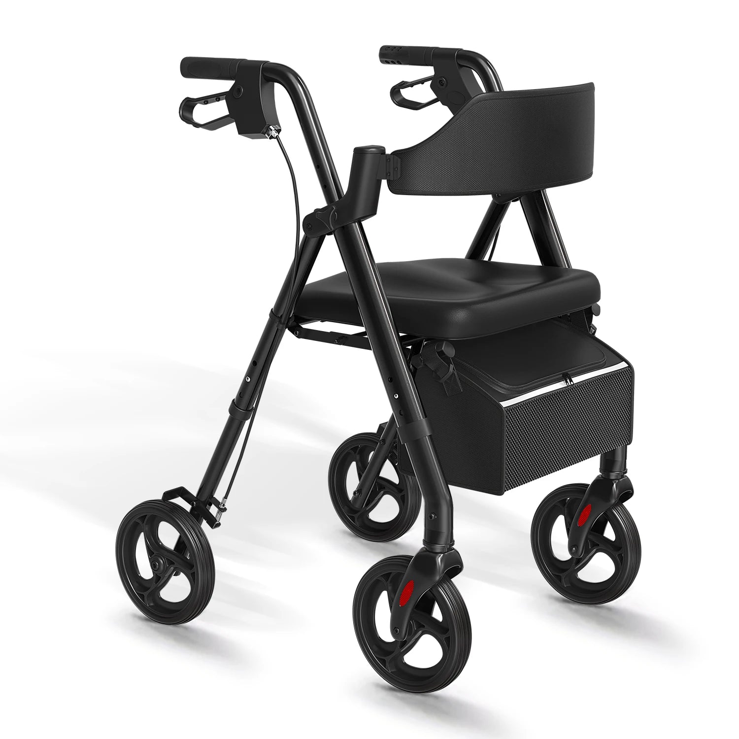 Maidesite Rollator Walker Foldable With Seat Durable Aluminum Wheels