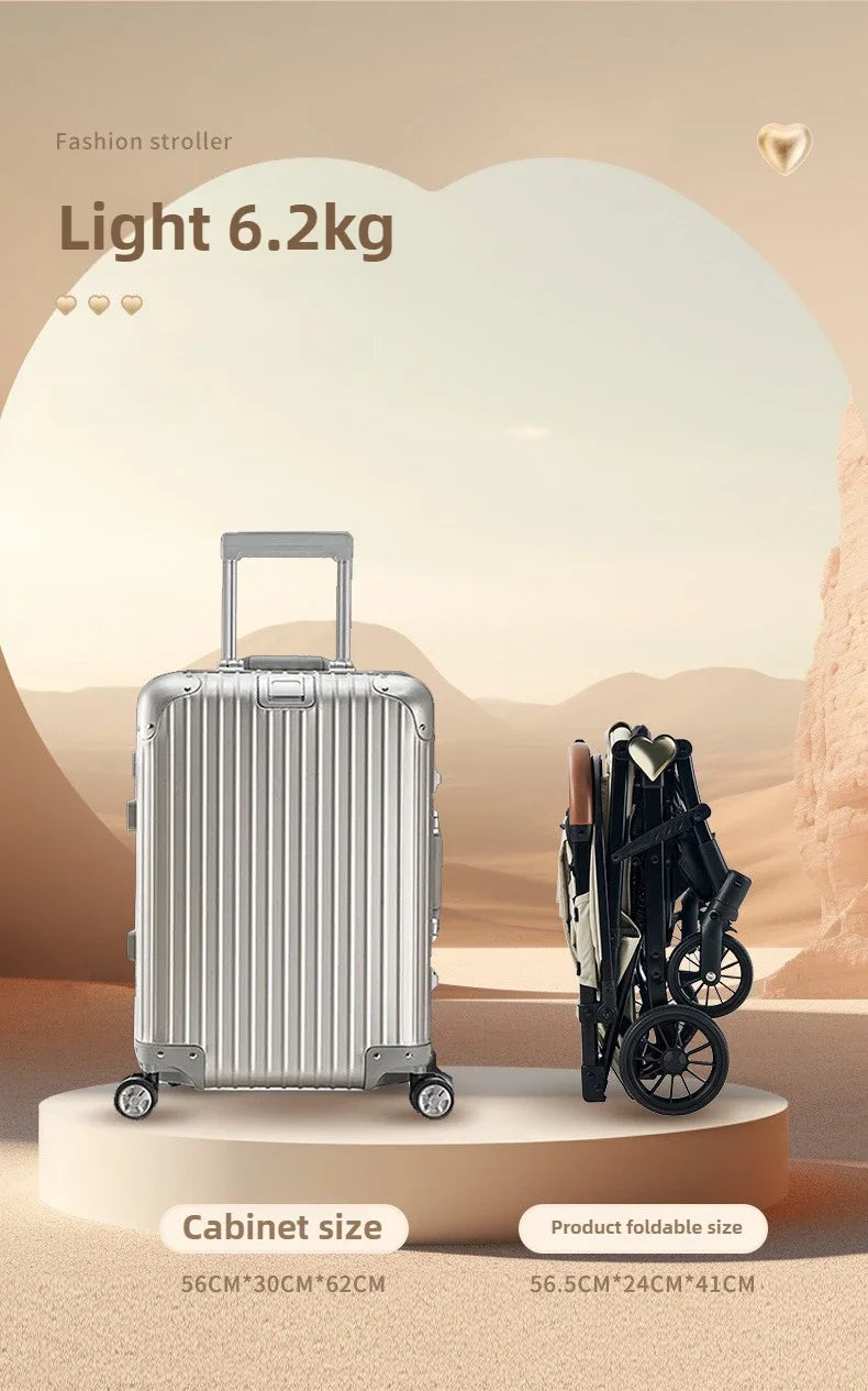 Portable Baby Stroller Lightweight Travel Four-Wheel Design Easy To Store Can Sit Or Lie Down