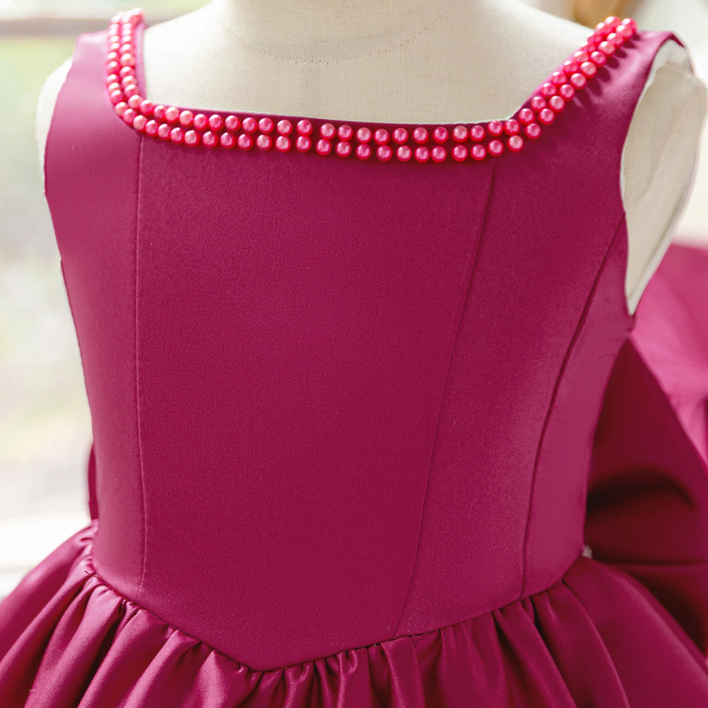 PLBBFZ Elegant Big Bow Tutu Dress For Girls Party Gown