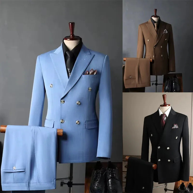 Xomoflag Classic Mens 2 Piece Suit Set Blazer Pants