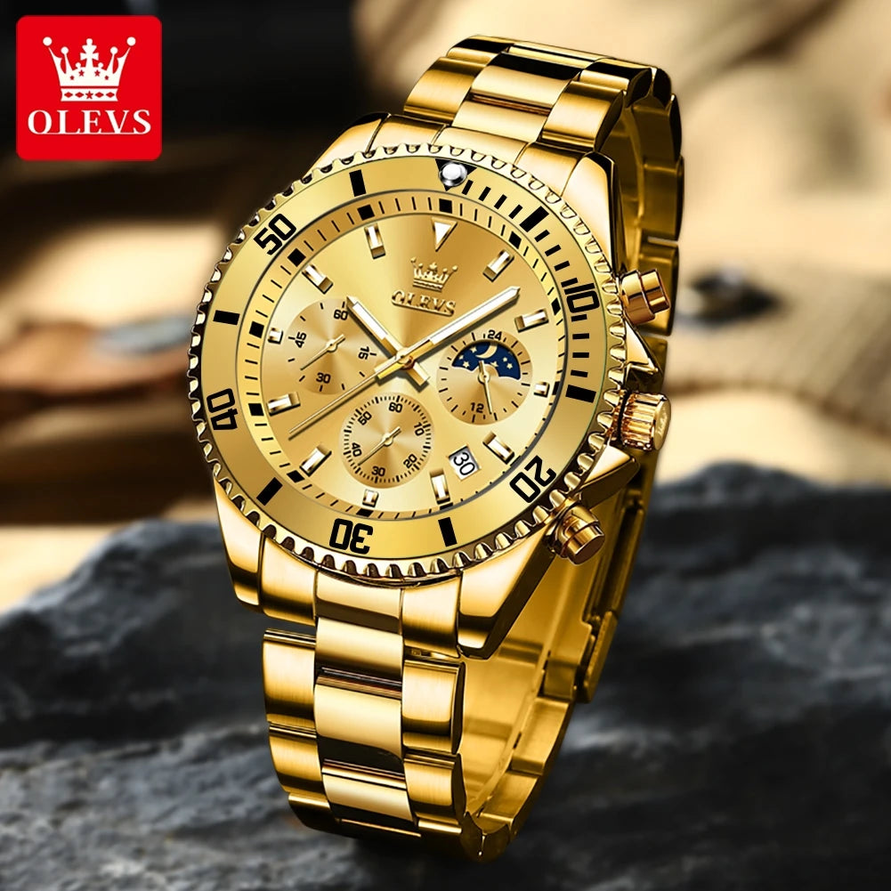 OLEVS Men's Classic Date Stainless Steel Waterproof Wristwatch