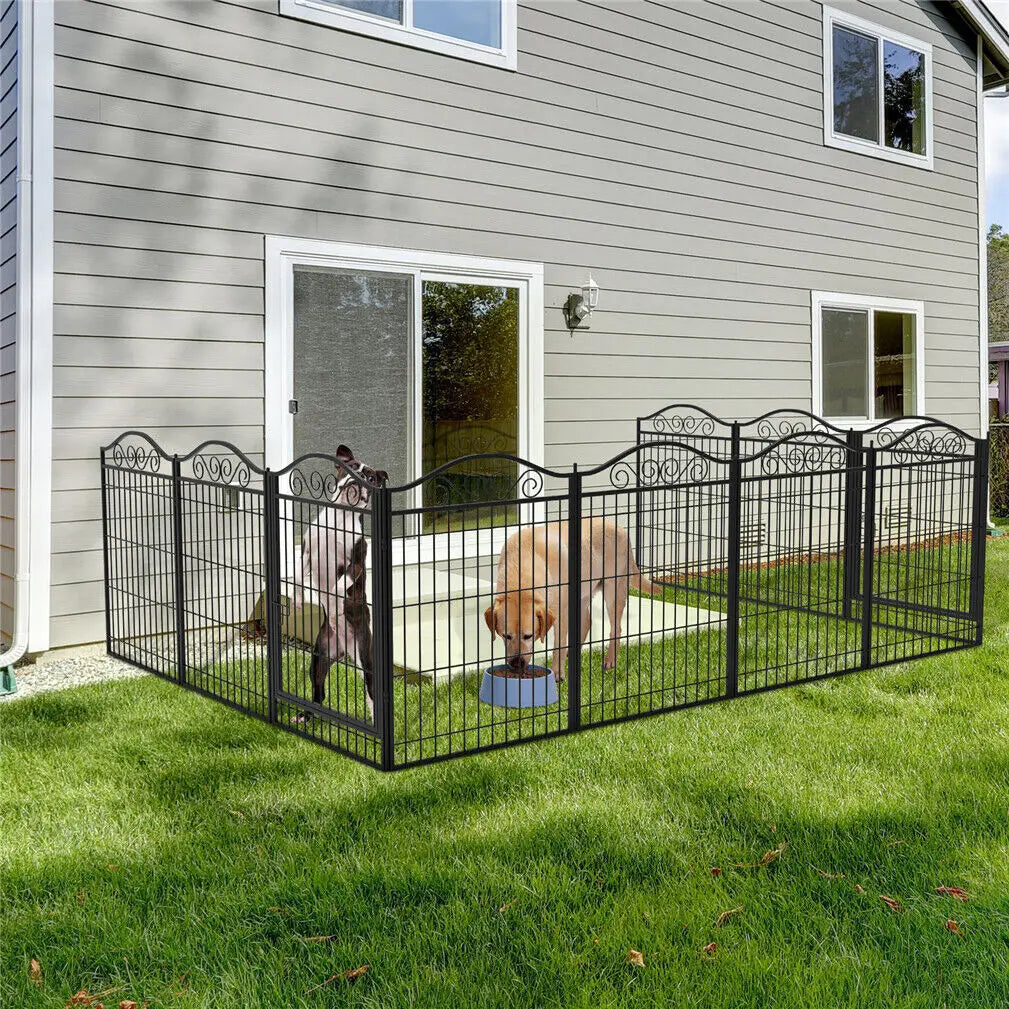 BINGOPAW Heavy Duty Metal Dog Playpen 8 Panel Foldable Kennel Fence