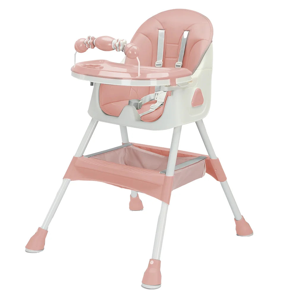 UBRAVOO Foldable Baby High Chair With Toy Rack Antislip Pad