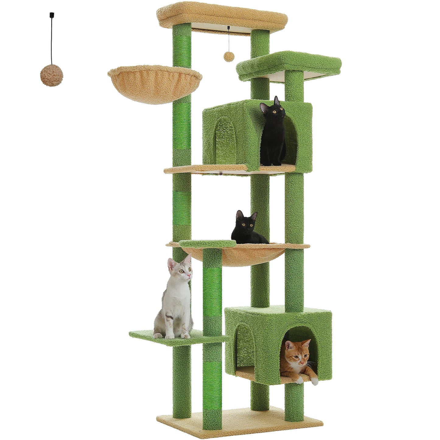 Large Cat Tree Tall Cat Tower for Indoor Cats Multi Level Plush Cat Condo with Scratching Posts Scratching Boards Perches and Caves