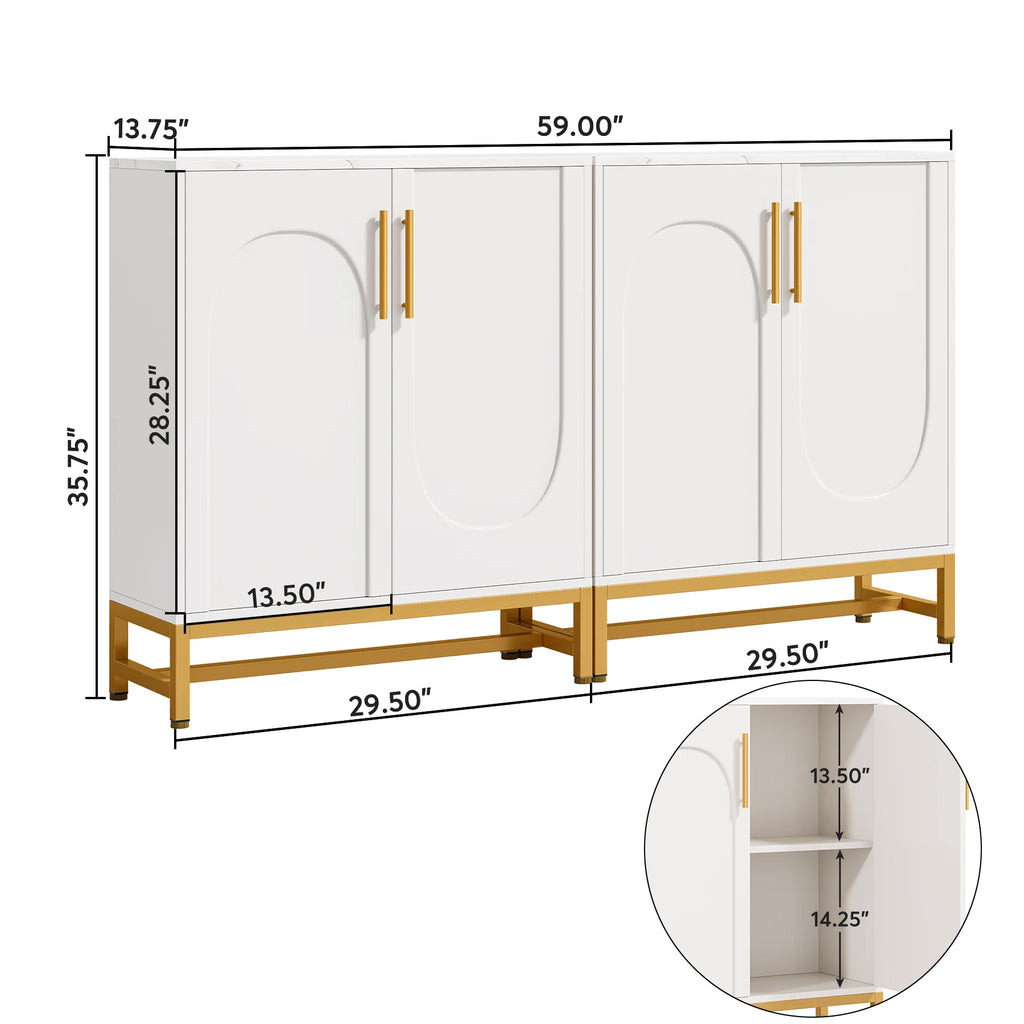 Tribesigns Modern Sideboard Buffet Cabinet With Four Doors