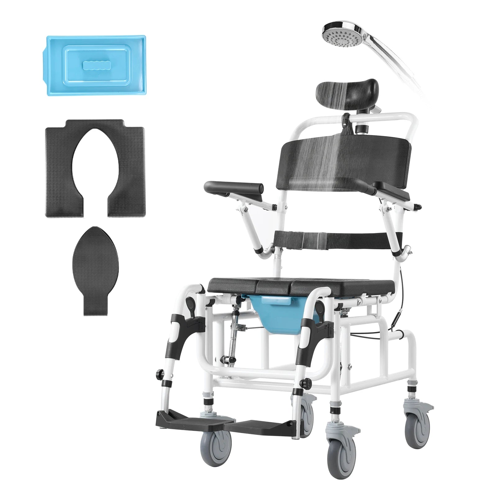 SucceBuy Shower Wheelchair Aluminum Alloy for Indoor Showers 300 lb