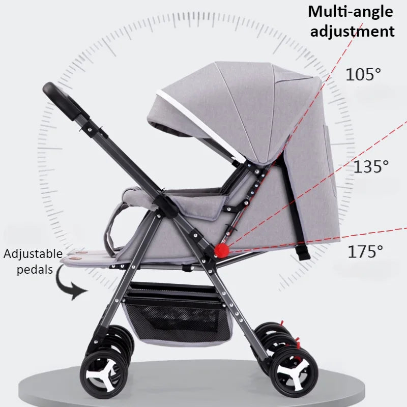 QIYOU Lightweight Double Stroller Sit and Lie Side by Side