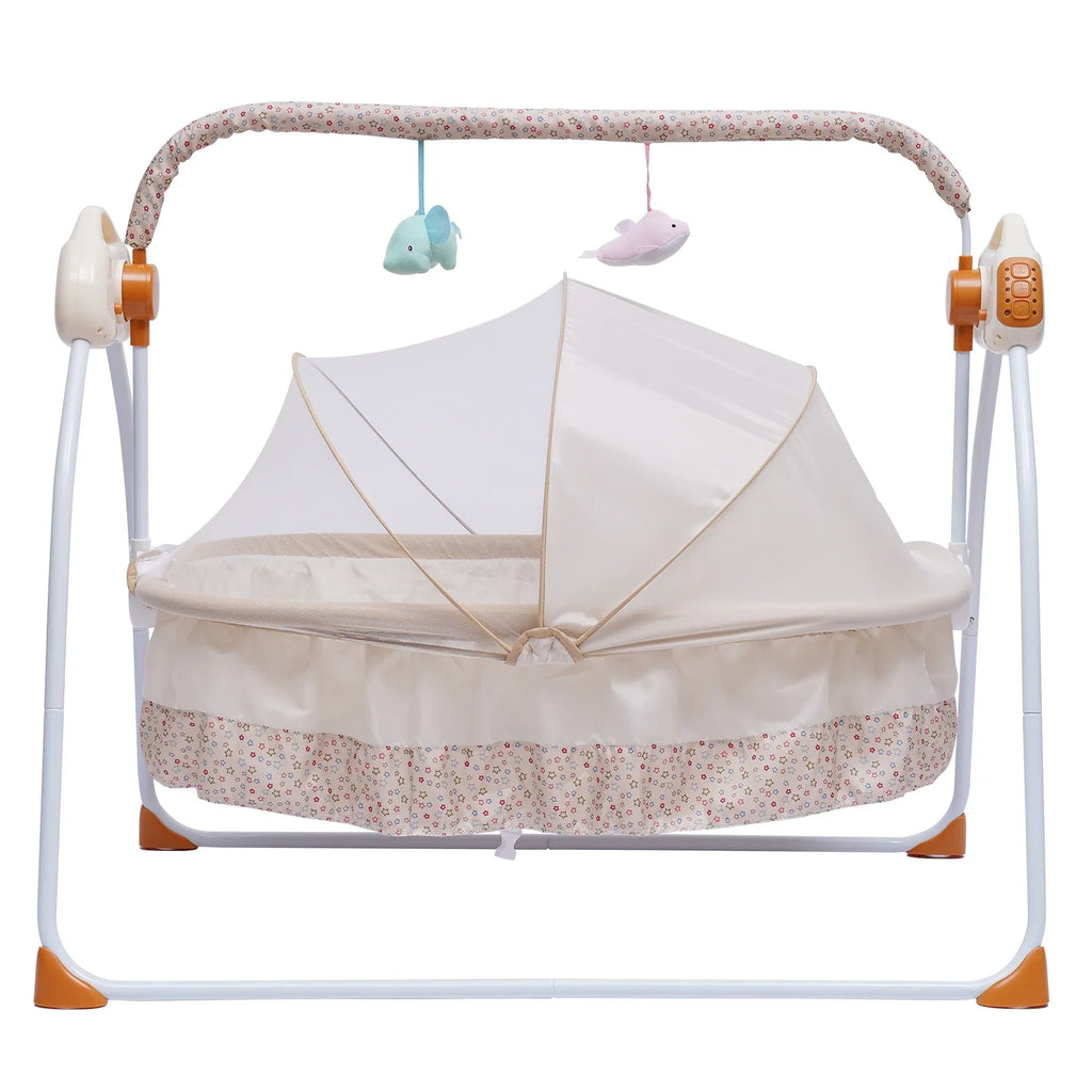 Cradle Swing Sleeping Bed Auto Rocking Chair Bed Swing 5 Speed Stand Baskets Musical Sleeping Basket For Infants 0 To 18 Months