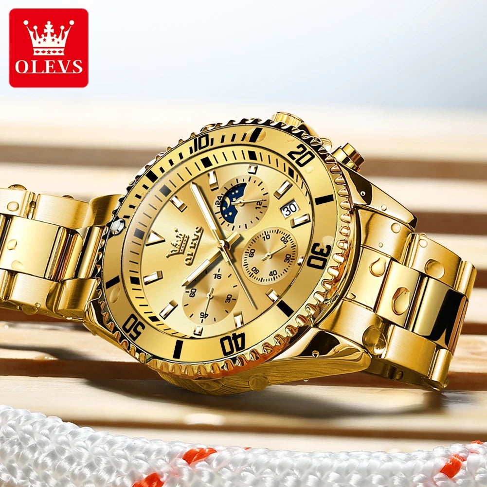 OLEVS Men's Classic Date Stainless Steel Waterproof Wristwatch