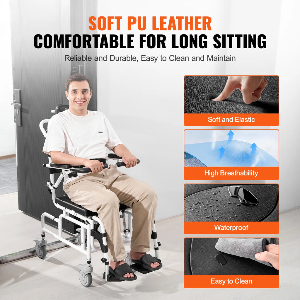 SucceBuy Shower Wheelchair Aluminum Alloy for Indoor Showers 300 lb