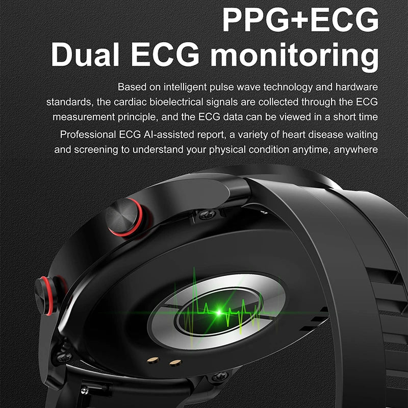 ECG PPG Bluetooth Smart Watch for Men Health Monitor