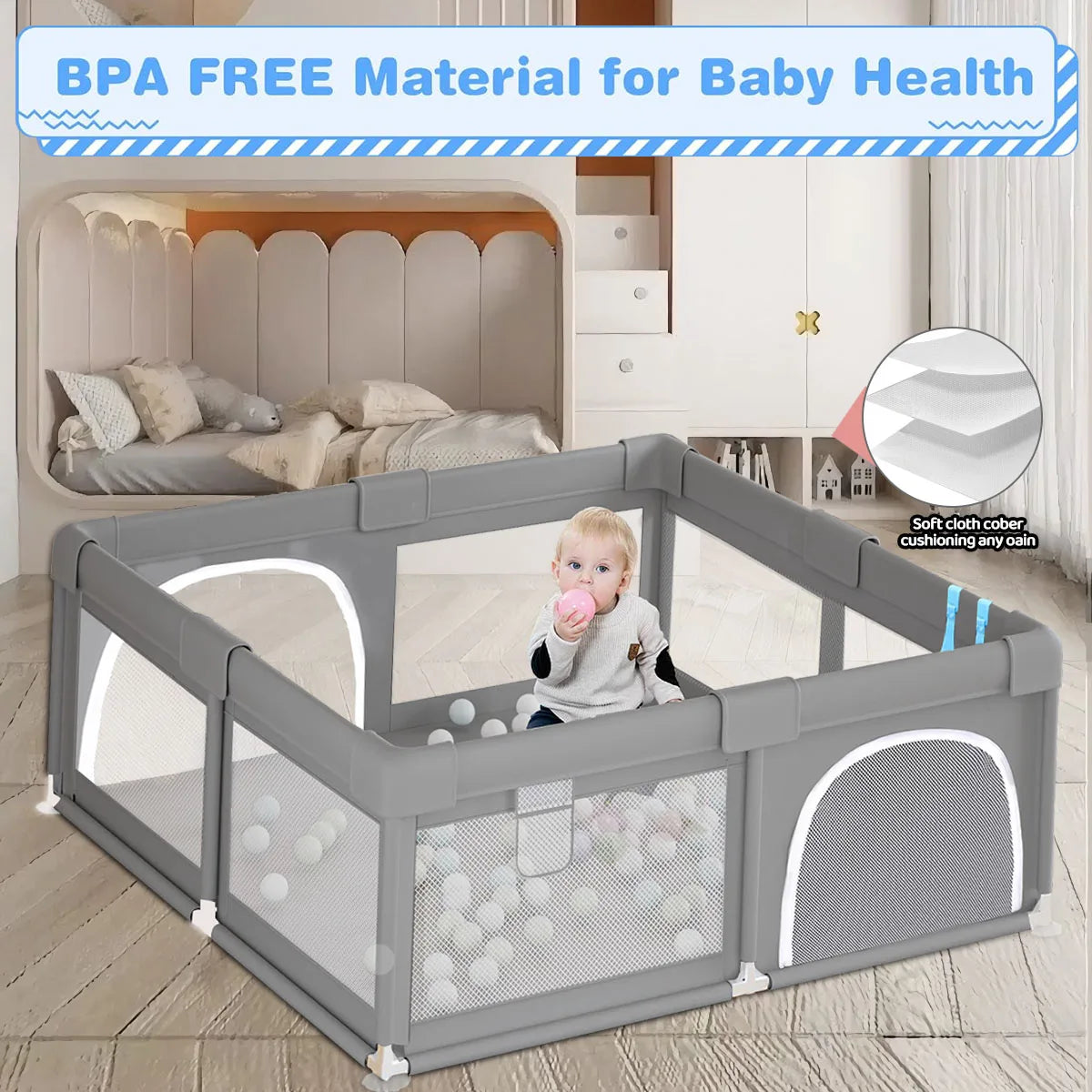 Baby Playpen For Children Play Area Indoor Safety Fence