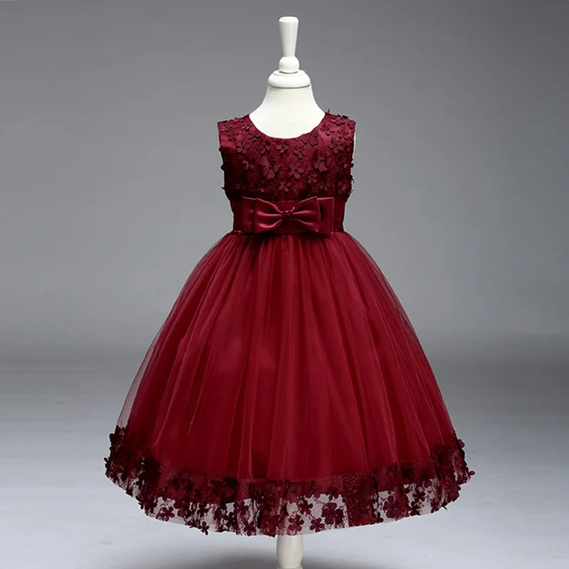 PLBBFZ Elegant Flower Girls Tulle Party Dress
