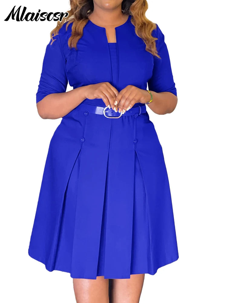 Mlaiscsr Women Party Dress With Belt A-Line Gown For Prom