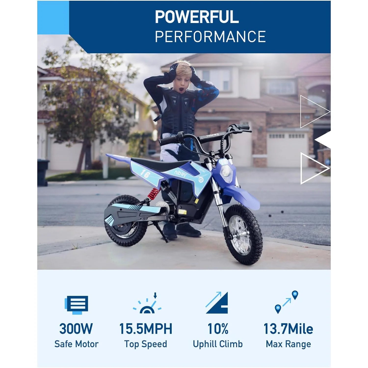 HIBOY Electric Kids Dirt Bike 36V 300W 3 Speed
