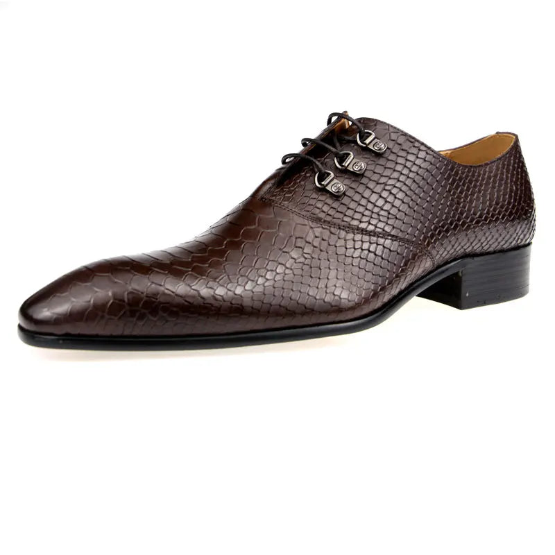 Handmade Wedding Oxfords Dress Office Shoes For Men High Grade Genuine Leather Dress Shoe Lace Up Leather Shoes Career Fashion