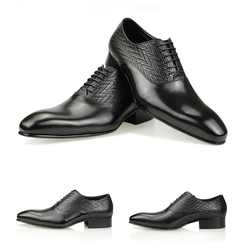 Wedding Shoes Top Layer Cow Leather Handcrafted Elegant Formal Office Business Non Slip Wear Comfortable Fashion Dress Man Shoes