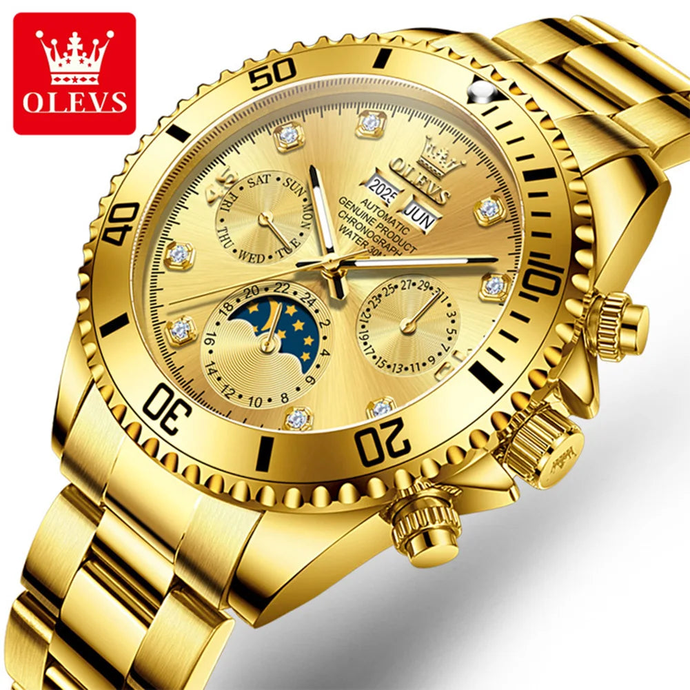 OLEVS 6729 Automatic Moon Phase Watch For Men