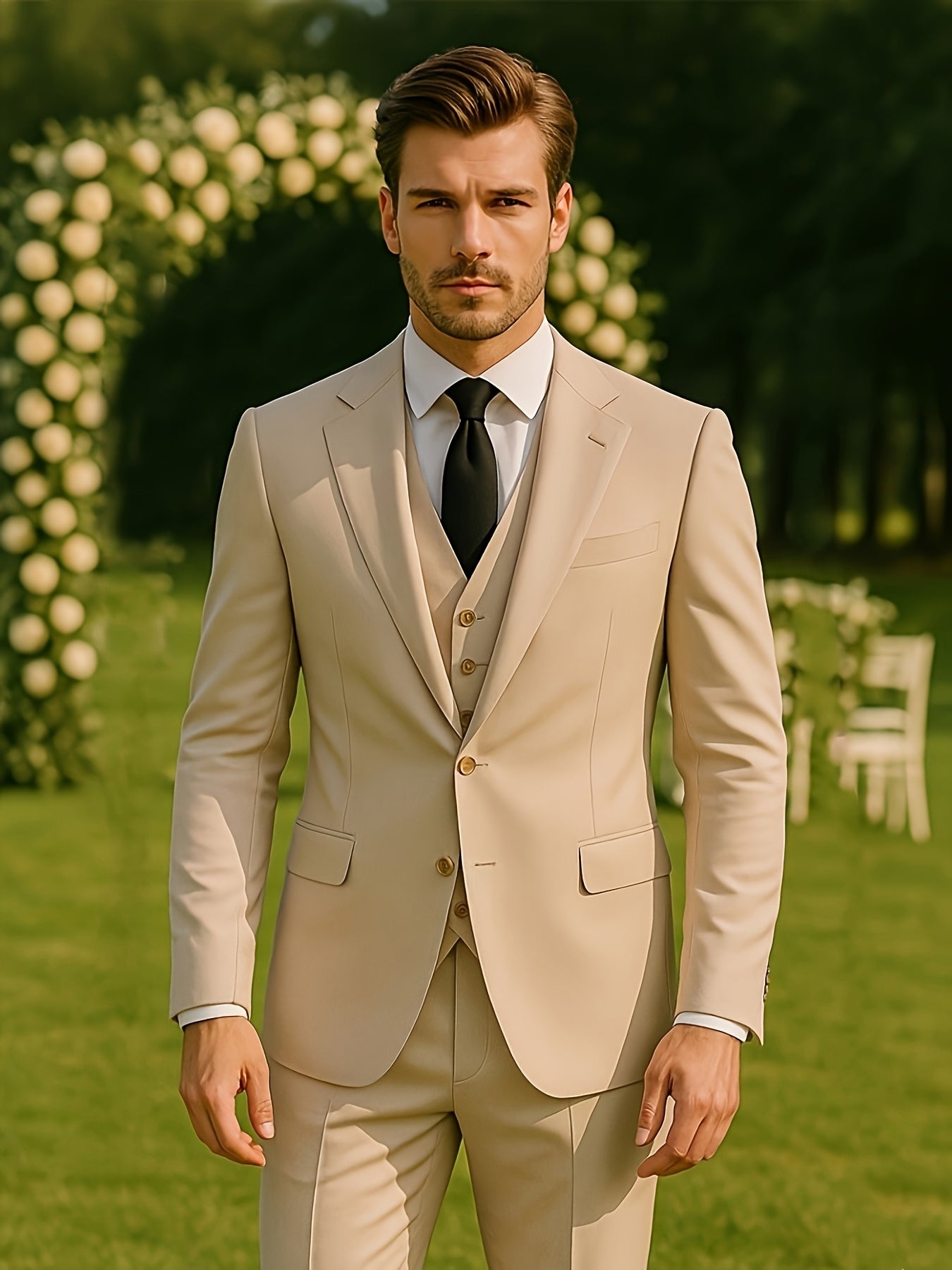 Stylish Three-Piece Suit for Men, Including a Groom'S Tailcoat, Sports Jacket, Vest, And Trousers, Perfect As Valentine'S Gifts