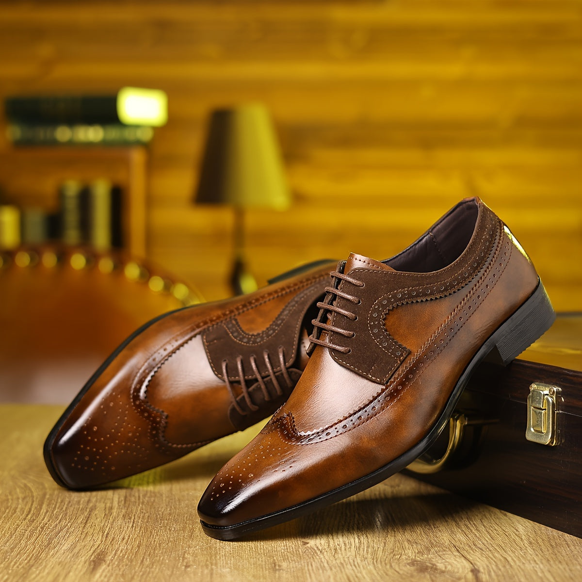 British Style Mens Formal Lace Up Shoes For Office And Business